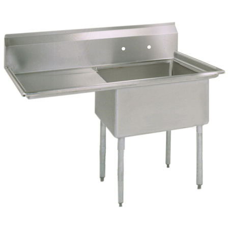 BK RESOURCES 29-8125 in W x 44.5 in L x Free Standing, Stainless Steel, One Compartment Sink BKS-1-1824-14-24L